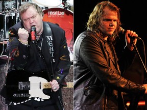 Rocker Meat Loaf, left, and "American Idol" winner Caleb Johnson, right. (WENN.COM photos)