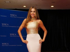 Actress Sofia Vergara poses as she arrives on the red carpet at the annual White House Correspondents' Association Dinner in Washington, May 3, 2014. REUTERS/Jonathan Ernst