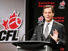 CFL commissioner Mark Cohon speaks during the annual state of the league media conference in Regina, Saskatchewan, November 22, 2013. (REUTERS/Mark Blinch)