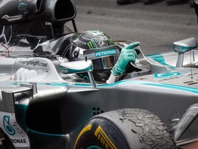 Mercedes driver Nico Rosberg reacts after winning the Monaco Grand Prix in Monaco May 25, 2014. (REUTERS/Robert Pratta)