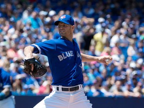 Blue Jays' pitcher J.A. Happ has tossed to catcher Erik Kratz for all of his past five starts. (REUTERS)