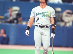 Jose Canseco hit 46 homers with 107 RBIs for the 1998 Blue Jays under manager Tim Johnson
