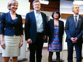 Mayoral candidates (from left) Karen Stintz, John Tory, David Soknacki and Olivia Chow. (REUTERS file)