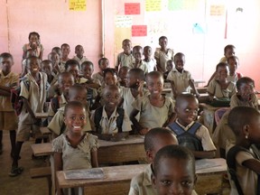 A look at what one of the older classrooms looked like before SET built six schools in Togo villages. (Photo submitted).