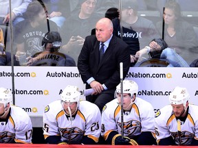 Former Nashville Predators head coach Barry Trotz has been hired in Washington. (Ron Chenoy-USA TODAY Sports)