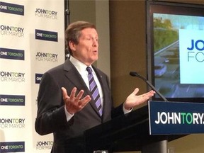 Mayoral candidate John Tory speaks to the Canadian Club on Tuesday. (DON PEAT/Toronto Sun)