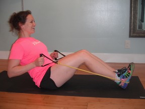 The Seated Tubing Row is among the exercises that can be part of a home circuit training program. (Supplied photo)