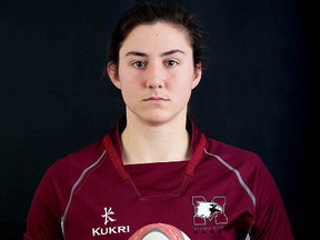 Belleville's Cindy Nelles will travel to New Zealand for a three-game tour with the Canadian women's national rugby team in June. (PHOTO BY THE SILHOUETTE, McMASTER UNIVERSITY STUDENT NEWSPAPER)