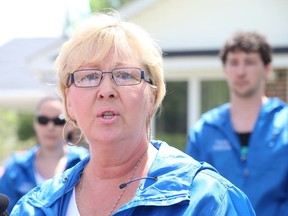 Gino Donato/The Sudbury Star
Sudbury riding PC candidate Paula Peroni campaigns in the south end on Tuesday morning. She spoke to reporters later in the day.