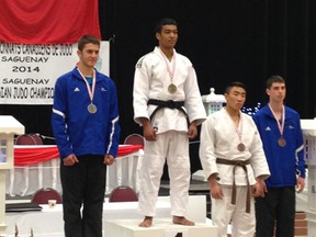 Drayton Valley’s Chris Bailey (on left) came in second place at Canadian Judo Championship held in Quebec. The teen will now prepare for U.S. Open held at the end of July.