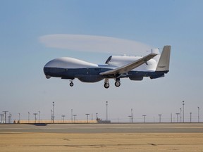 The Triton unmanned aircraft system is shown completing its first flight from the Northrop Grumman manufacturing facility in Palmdale, California in this handout photo released by the U.S. Navy.

Northrop Grumman/Alex Evers/Handout via Reuters