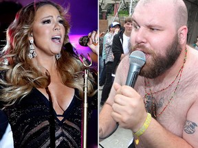Mariah Carey and F---ked Up's Damian Abraham. (Reuters/QMI file photos)