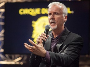James Cameron addresses the media during a press conference in Montreal to announce an Avatar-themed Cirque du Soleil show. (PHILIPPE OLIVIER CONTANT/QMI AGENCY)