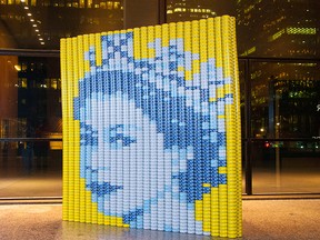 No need to detour around this Canstruction project, on view in the financial district.