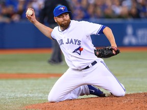 Blue Jays reliever Steve Delabar has allowed 15 hits in 21 innings with 12 walks and just 18 strikeouts this season. (QMI AGENCY/PHOTO)