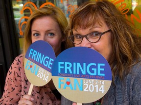 Alison Challis and Kathy Navackas are ready for the London Fringe Festival, which begins Tuesday and runs to June 14. (Mike Hensen/The London Free Press)