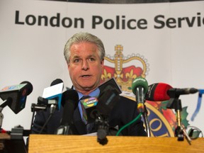 Police Insp. Kevin Heslop speaks about the rescue of a 10-year-old boy held captive for months in London, Ont., Friday, May 30, 2014. (DEREK RUTTAN/QMI AGENCY)