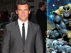 Josh Brolin will reportedly play the Thanos in Marvel’s “Avengers” sequels. (WENN.COM and Marvel photo)