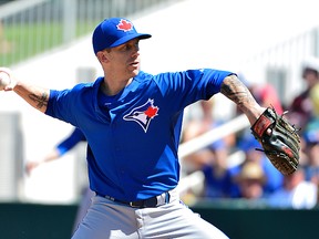 Bobby Korecky, 34, was called up by the Blue Jays on Friday from Buffalo to take the place of left-hander Rob Rasmussen, who was sent back down. (REUTERS/PHOTO)
