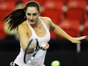 Gabriela Dabrowski of Ottawa, shown in women's doubles play at the French Open in 2014. (QMI Agency file photo)