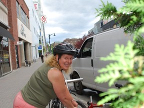 Rachelle Niemela, the chair of the Sudbury Cyclists Union, on her commute.