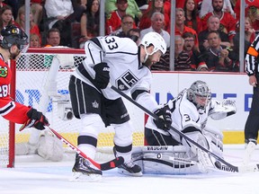Los Angeles Kings goalie Jonathan Quick makes a save during the second period in Game 7 of the Western Conference Final (USA Today)
