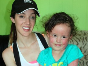 Four-year-old Myah Sheppard of Goderich has been diagnosed with nonbullous congenital ichthyosiform erythroderma, a rare skin condition. Her mother Melissa Bell (also pictured) said she is growing concerned about the lack of sensitivity some people have shown to her daughter. (DAVE FLAHERTY/GODERICH SIGNAL STAR)