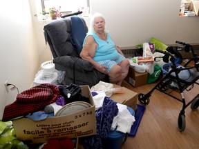 Yvonne Rowell looks around her apartment at the Legion Villa. (IAN MACALPINE /The WHIG-STANDARD)
