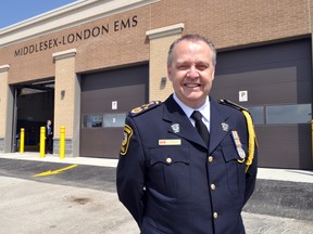 Middlesex-London EMS Chief Neil Roberts stands outside of the new ambulance station on Horizon Drive in London, Ont. June 3, 2014. CHRIS MONTANINI\LONDONER\QMI AGENCY (File photo).