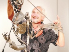London artist Jerry Vrabec and his mixed metals sculpture, Artiste, is part of this year?s Visual Fringe at The ARTS Project until June 14. More than 30 artists have works in the show and sale in a variety of media. (RICHARD GILMORE / Special to the Free Press)