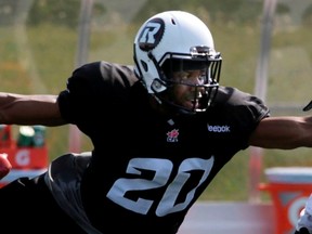 Reggie Jones practises with the RedBlacks in early June.
(Tony Caldwell/Ottawa Sun)