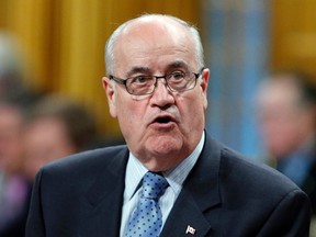 Minister of Veterans Affairs Julian Fantino speaks during Question Period on Parliament Hill in Ottawa June 2, 2014. (REUTERS/Blair Gable)