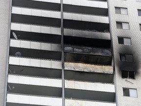 Aftermath of the September 2010 fire at 200 Wellesley St. (Toronto Sun files)
