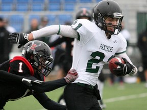 Salisbury Sabres and Spruce Grove Panthers, teams that met in the Carr Division finals last fall, took part in the recent high school football jamboree at the Jasper Place bowl. (Trevor Robb, Edmonton Sun)