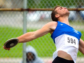 Parkside standout Noah Rolph is a medal hopeful in three throwing events at the OFSAA provincial track and field meet this week in Mississauga.
Mike Hensen/QMI Agency