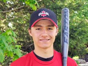 Mitchell’s Tyler Pauli was named to the Canadian Junior Men’s U19 softball team, and will compete at the world championships in Whitehorse, Yukon this July. ANDY BADER/MITCHELL ADVOCATE