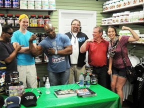 Everyone's pipes were on display for fan photos with Ronnie Coleman June 2 in London Ont. GERARD CRECES/SPECIAL TO LONDONER