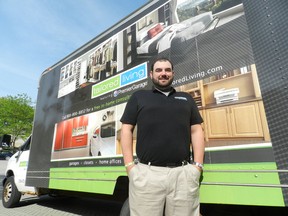 Shayne Thournout owns the Tailored Living franchise in London which designs and builds storage for the home and office. (HANK DANISZEWSKI/The London Free Press)