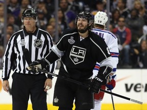 Kings defenceman Drew Doughty was a minus-2 in the first period of Game 1 on Wednesday. Luckily for him, the Kings were able to come back and win 3-2 in OT. (Getty Images/AFP)