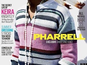 Pharrell Williams on the cover of ELLE U.K. July issue.(ELLE)
