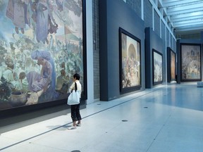 Viewing the masterful canvases of Mucha’s "Slav Epic" is a forceful artistic experience. (photo: Rick Steves)