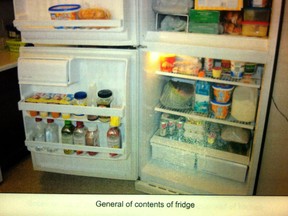 Court released police evidence photo shows the fridge in the home of Baby M was full of food while, as the Crown prosecutor argued, the children went without. PHOTO SUPPLIED