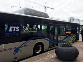 Photo of one of the electric buses hitting the streets of Edmonton.Photo by: Andrew Knack