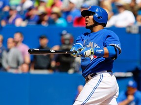 Blue Jays' Edwin Encarnacion sat out Thursday's game in Detroit with lower back pain. (REUTERS/PHOTO)