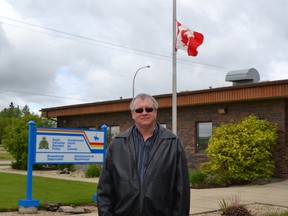 Albert Schalm, former mayor of Mayerthorpe, stands outside the Mayerthorpe RCMP detachment on Thursday, June 5, 2014. Kevin Hampson photo/QMI Agency