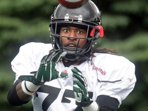 The Ottawa RedBlacks practice at Carleton University in Ottawa  On. Thursday June 5,  2014. Ottawa RedBlack Jamill Smith catches a ball during practice Thursday.  Tony Caldwell/Ottawa Sun/QMI Agency