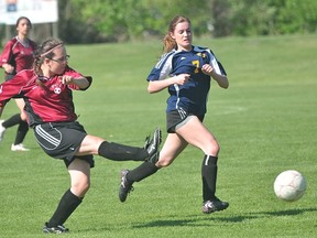Action from the PCI Saints soccer game against St. James June 5. (Kevin Hirschfield/The Graphic)