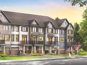 The Avenue Townhomes are three-storey townhomes that are also back-to-back units. They are available in the east and west ends in Avalon and Arcadia. They offer square footages from 1,154-1,382 and there are five designs to choose from. Prices vary from east to west but the lowest starting price is $243,900. Minto is offering a bonus of three stainless steel appliances and a $3,000 decor centre bonus.
