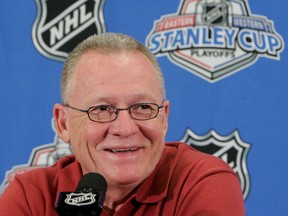 Former Carolina Hurricanes president/GM Jim Rutherford speaks with the media in Raleigh, N.C., on Sunday June 4, 2006. (QMI Agency)
