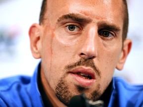 This file picture taken on May 28, 2012 shows French national football team's forward Franck Ribery during a press conference in Le Touquet-Paris-Plage. (AFP)